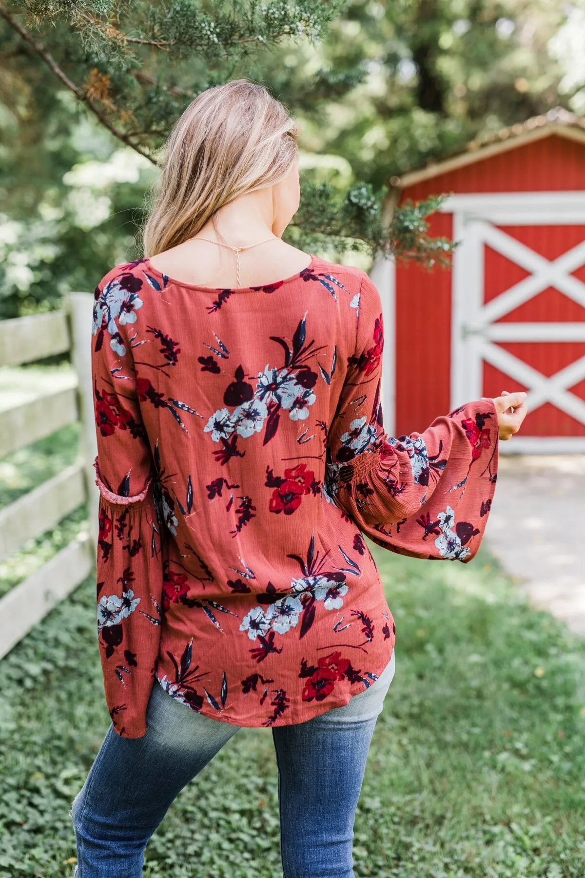 Sweet As Sugar Floral Blouse- Dark Clay