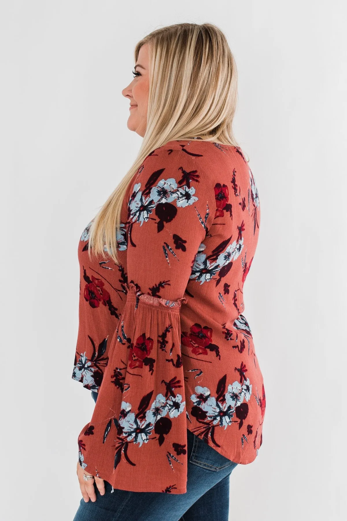 Sweet As Sugar Floral Blouse- Dark Clay