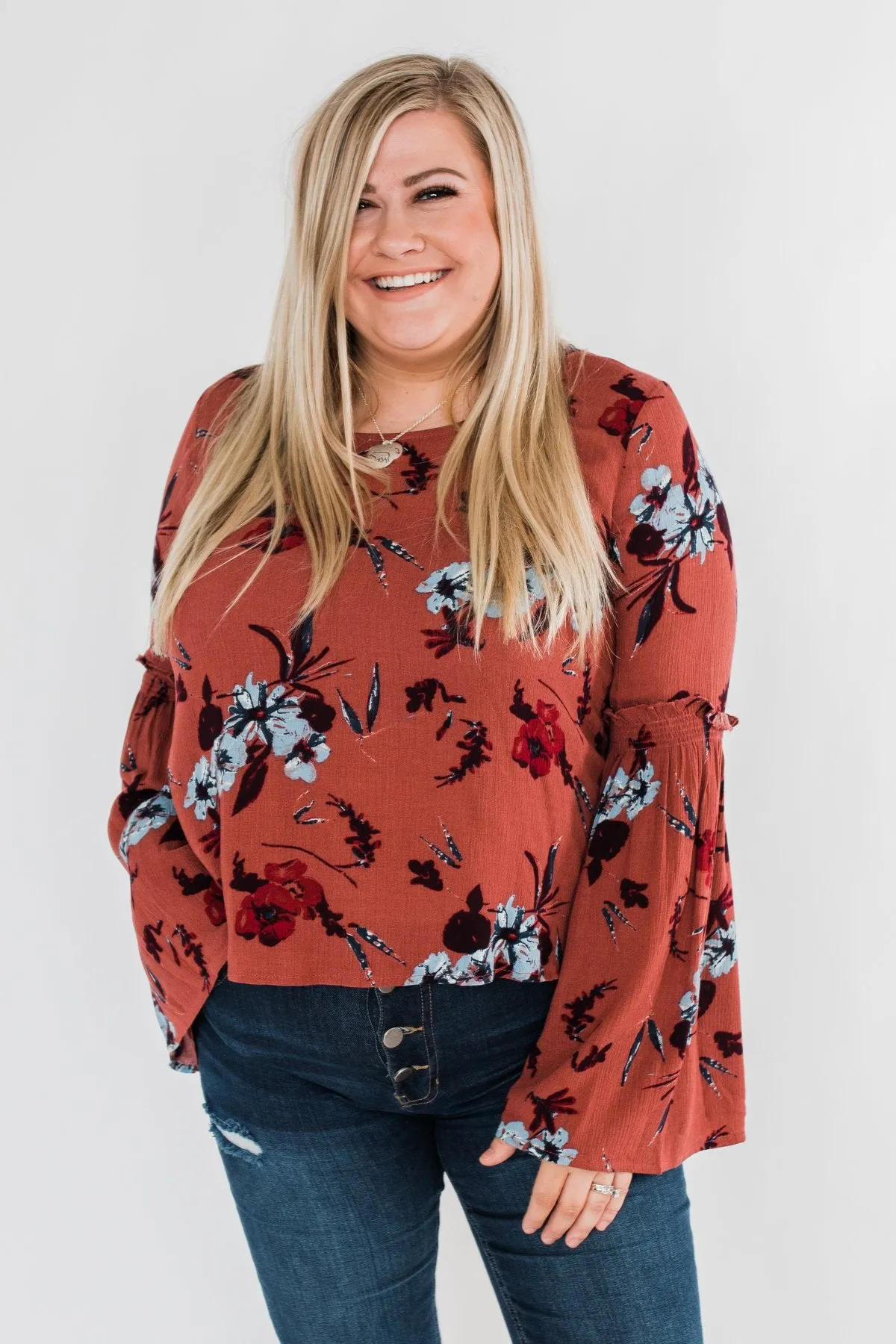 Sweet As Sugar Floral Blouse- Dark Clay