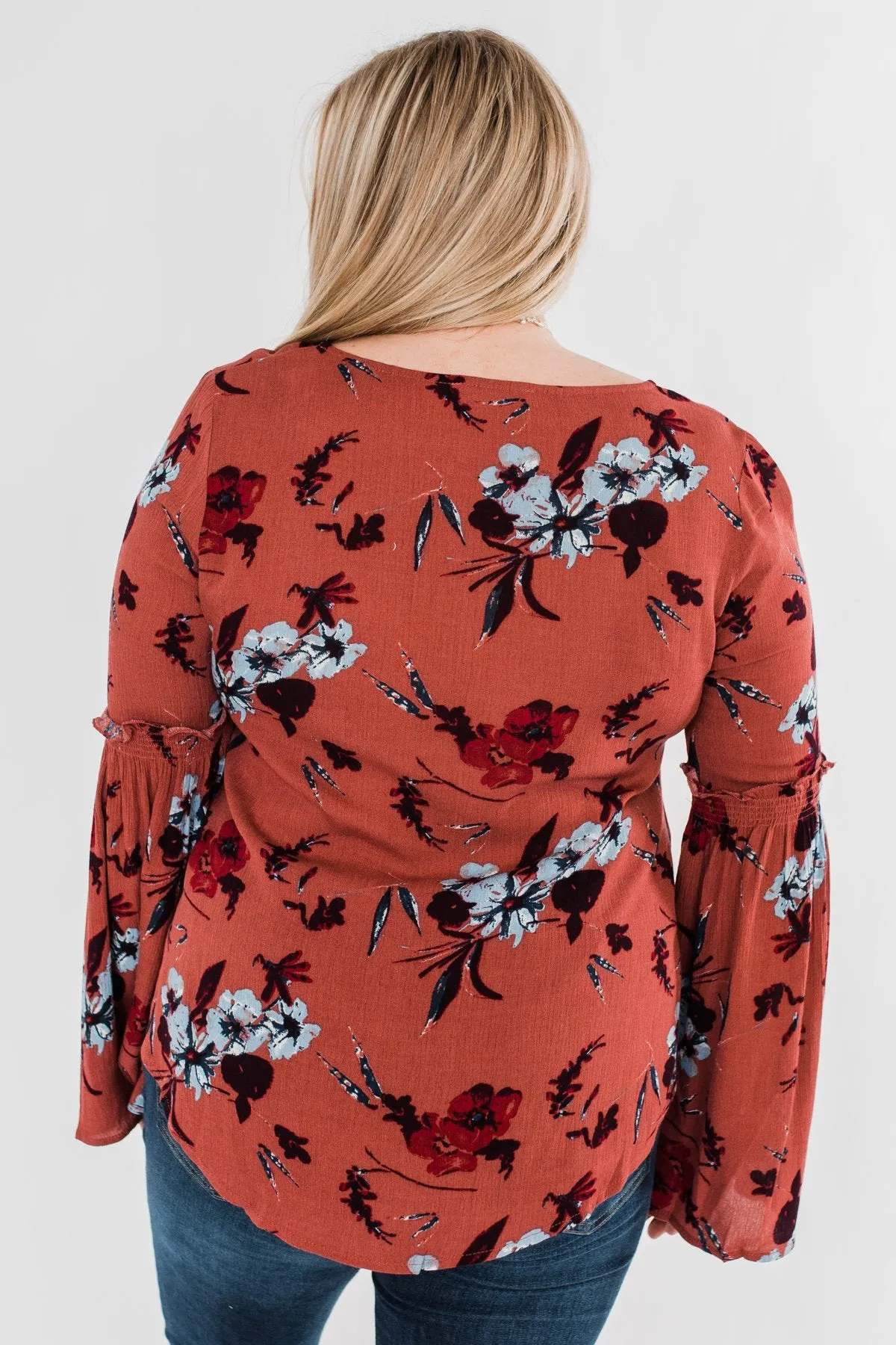 Sweet As Sugar Floral Blouse- Dark Clay