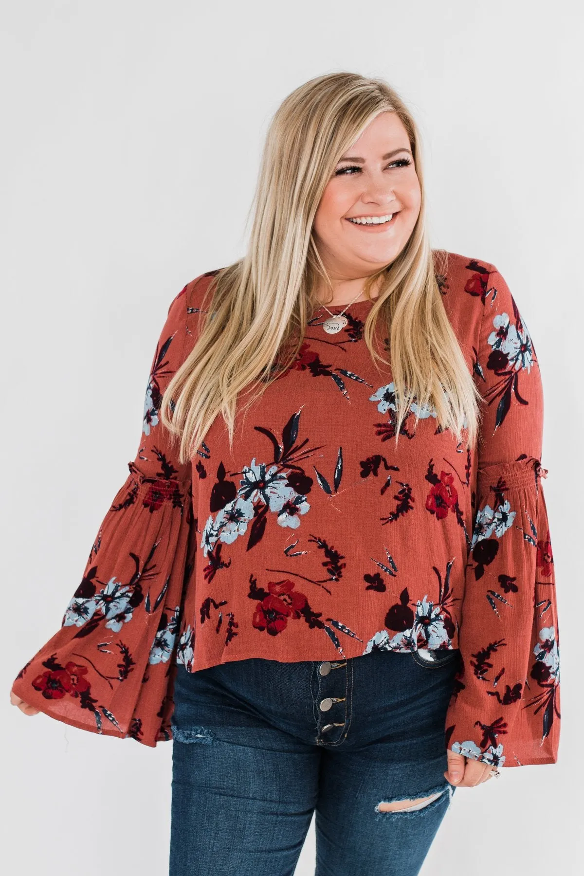 Sweet As Sugar Floral Blouse- Dark Clay