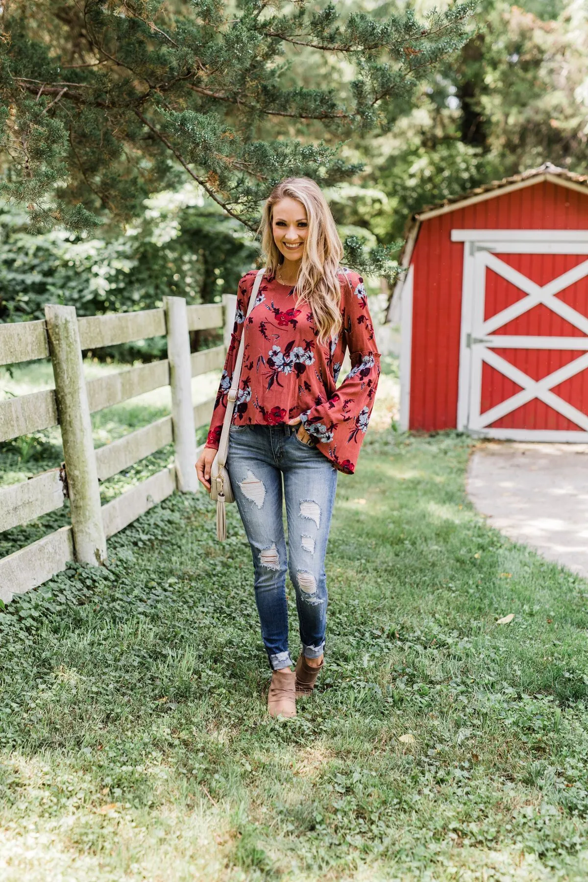 Sweet As Sugar Floral Blouse- Dark Clay