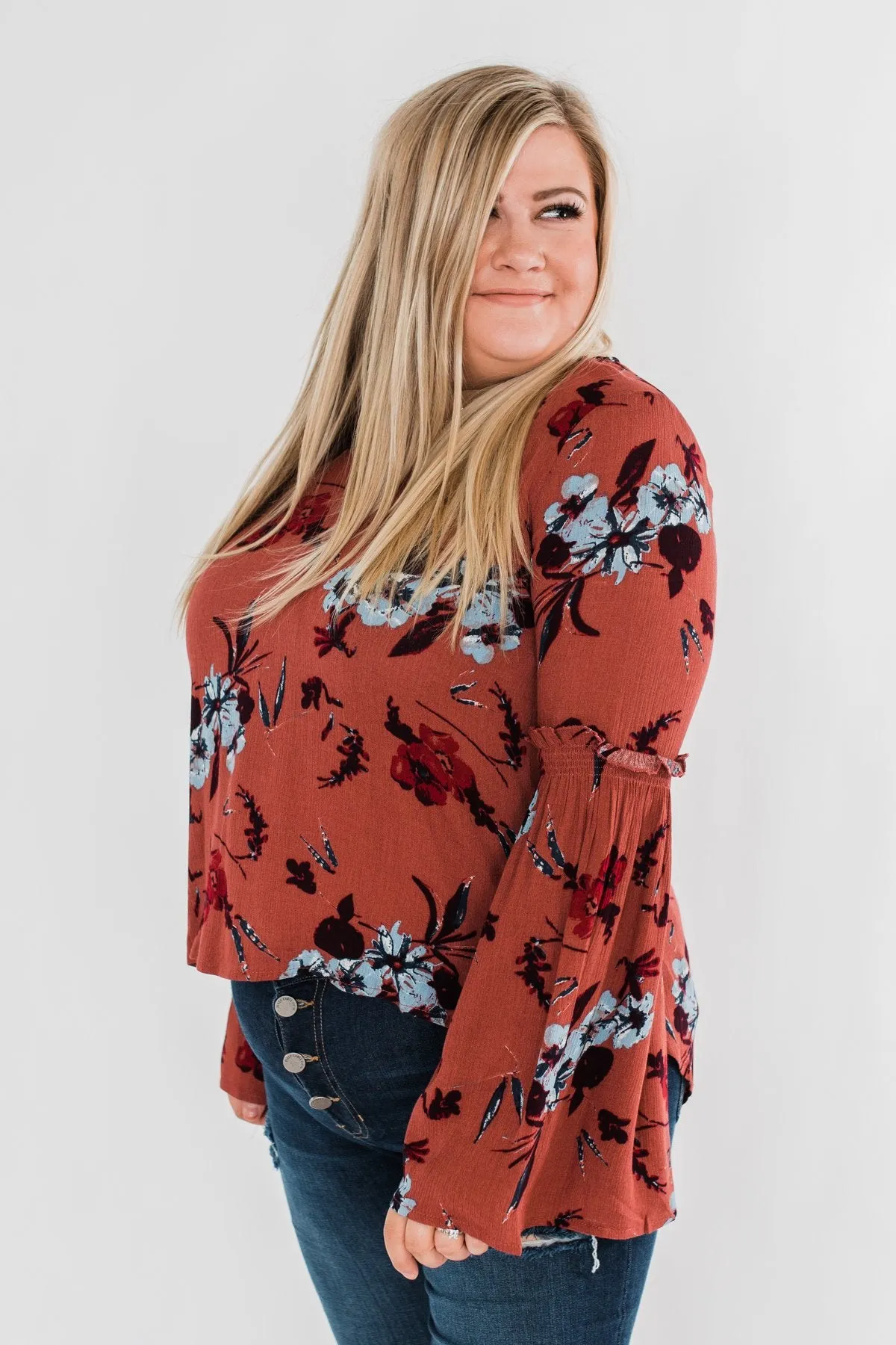 Sweet As Sugar Floral Blouse- Dark Clay