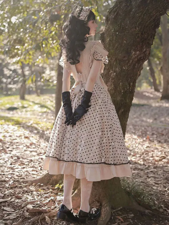 Sweet Lolita Dress Short Sleeves Bows Dress