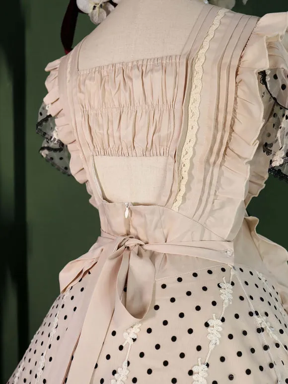 Sweet Lolita Dress Short Sleeves Bows Dress