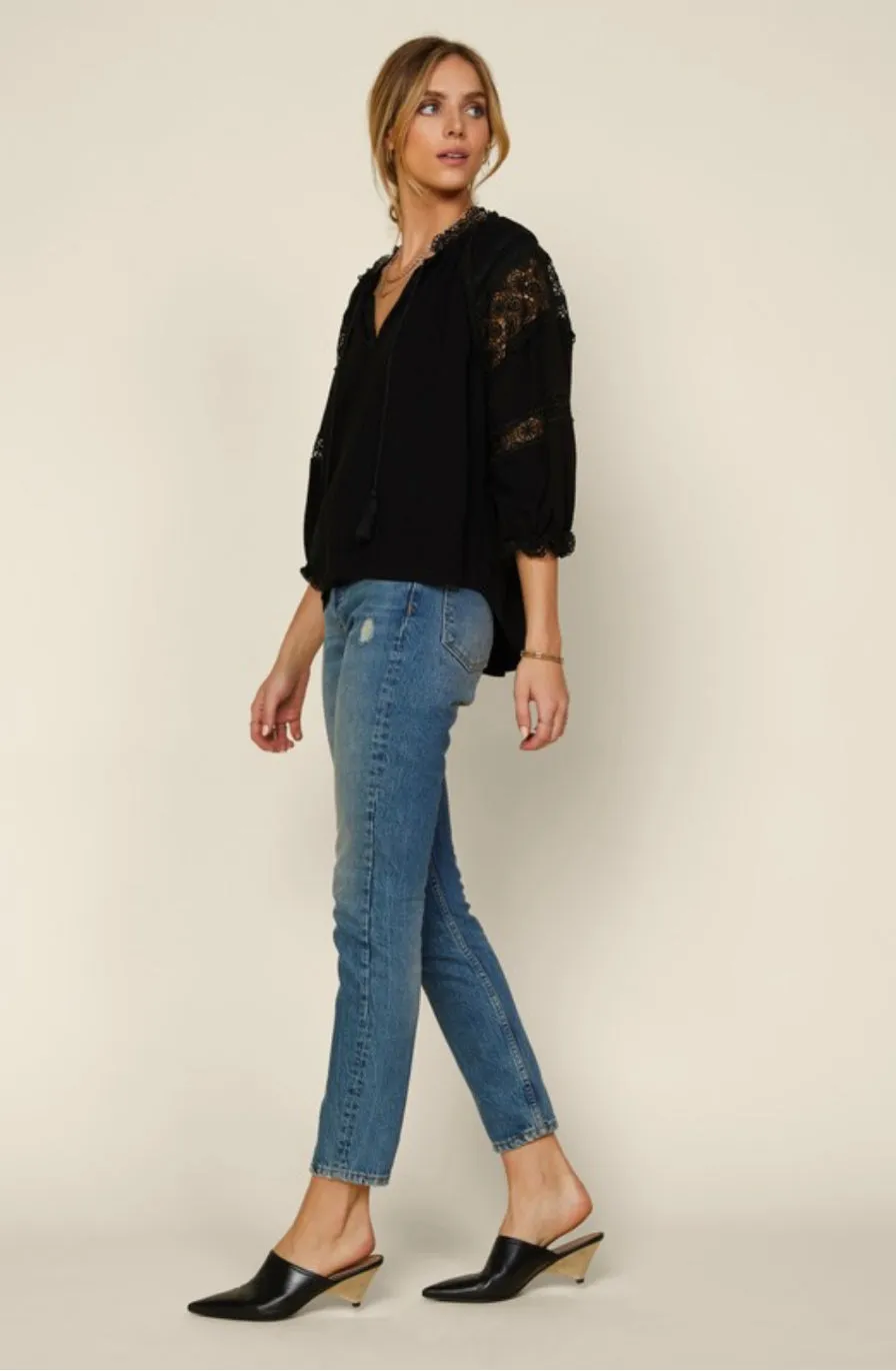 T168 LACE DETAIL BLOUSE