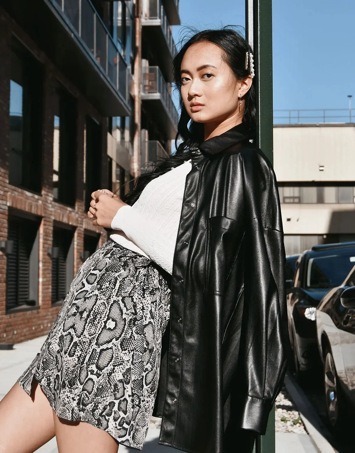 The Velma Reptile Wrap Skirt by 8apart