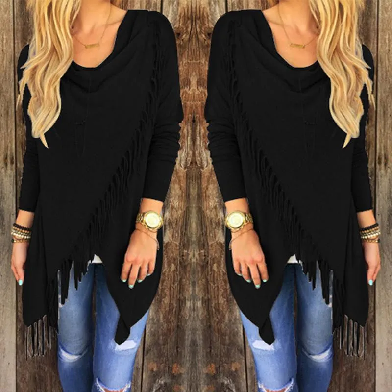Thin Cardigan Women Long Sleeve Slash Knitted Oversized Sweater Loose Hem Tassel Cardigan Sweater Women Plus Size XXL 3XL