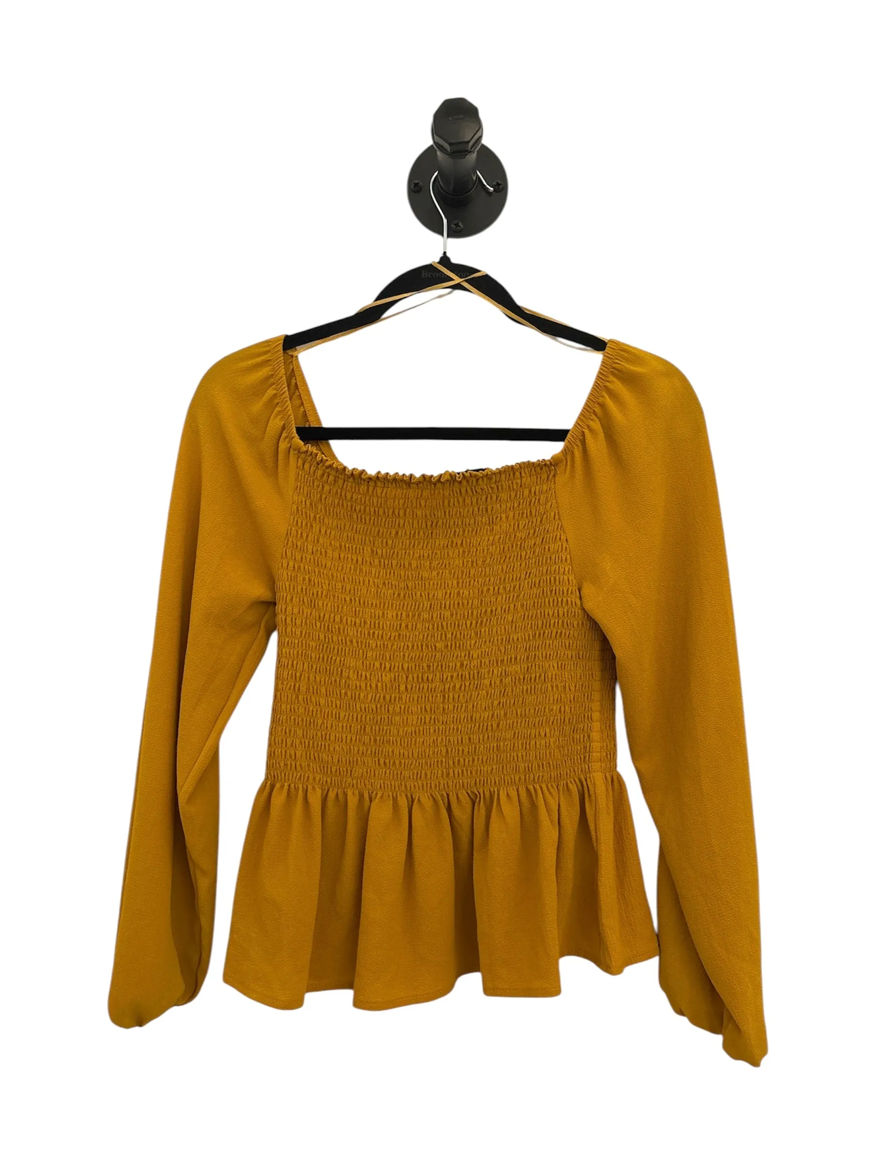 THRIFT- Mustard Long Sleeve Blouse - Small