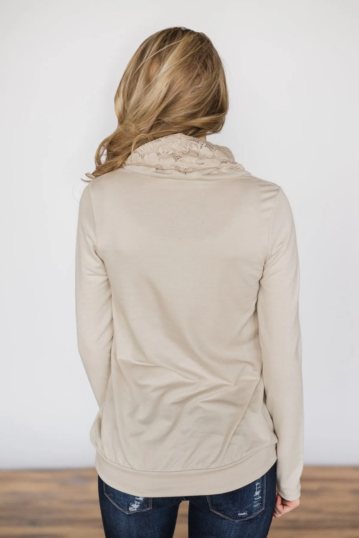 Time After Time Cream Cowl Neck Top