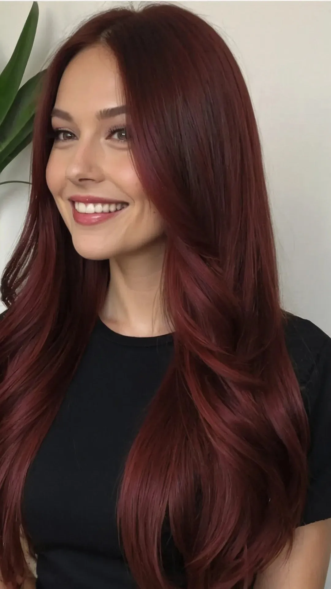 Timeless Elegance: 19 Long Layered Wine Red Styles for Older Divas