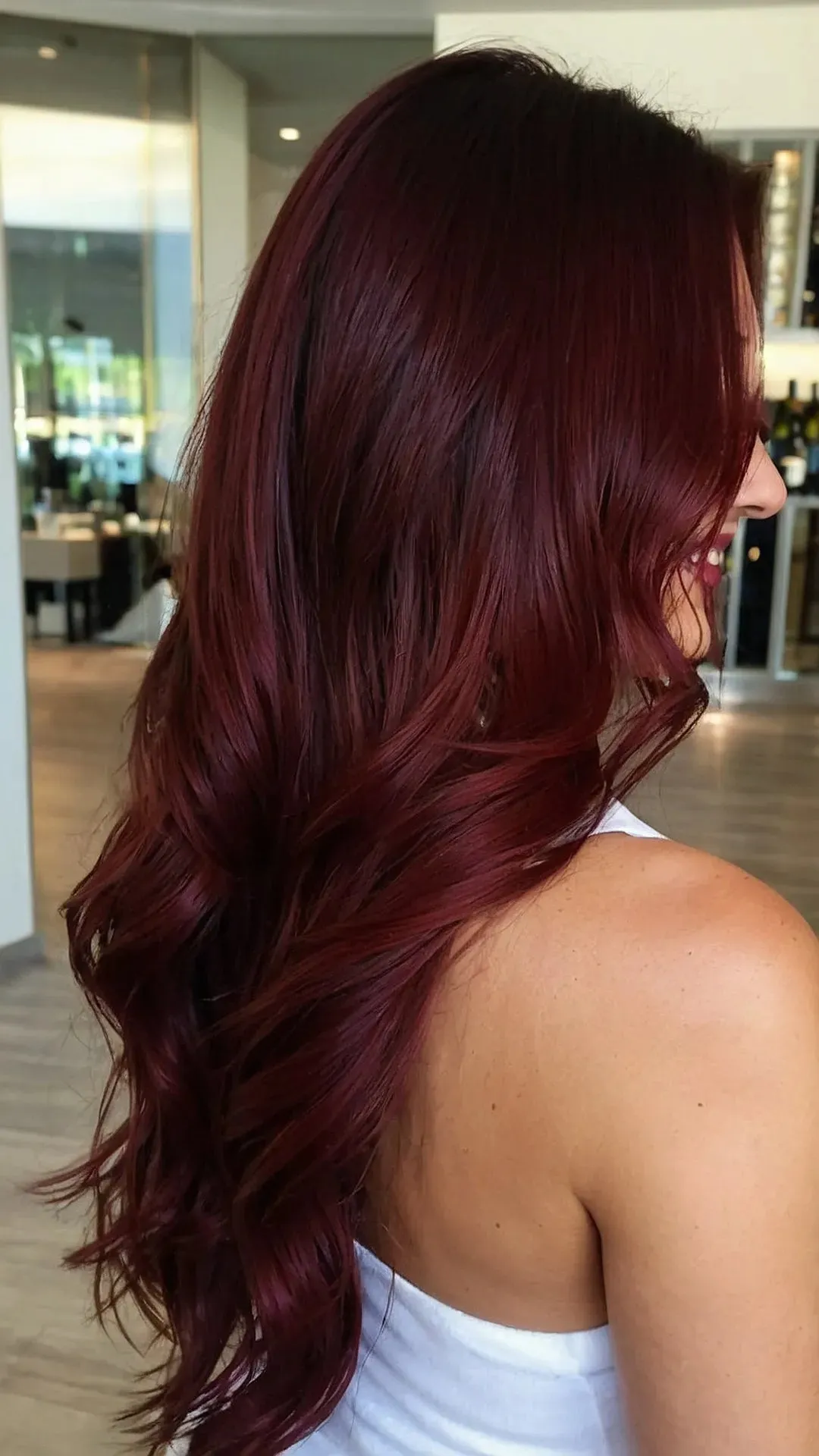 Timeless Elegance: 19 Long Layered Wine Red Styles for Older Divas