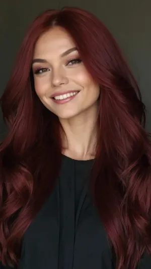 Timeless Elegance: 19 Long Layered Wine Red Styles for Older Divas