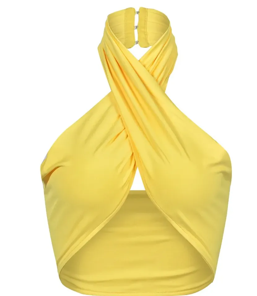 Twist of Desire Halter Wrap Crop Top