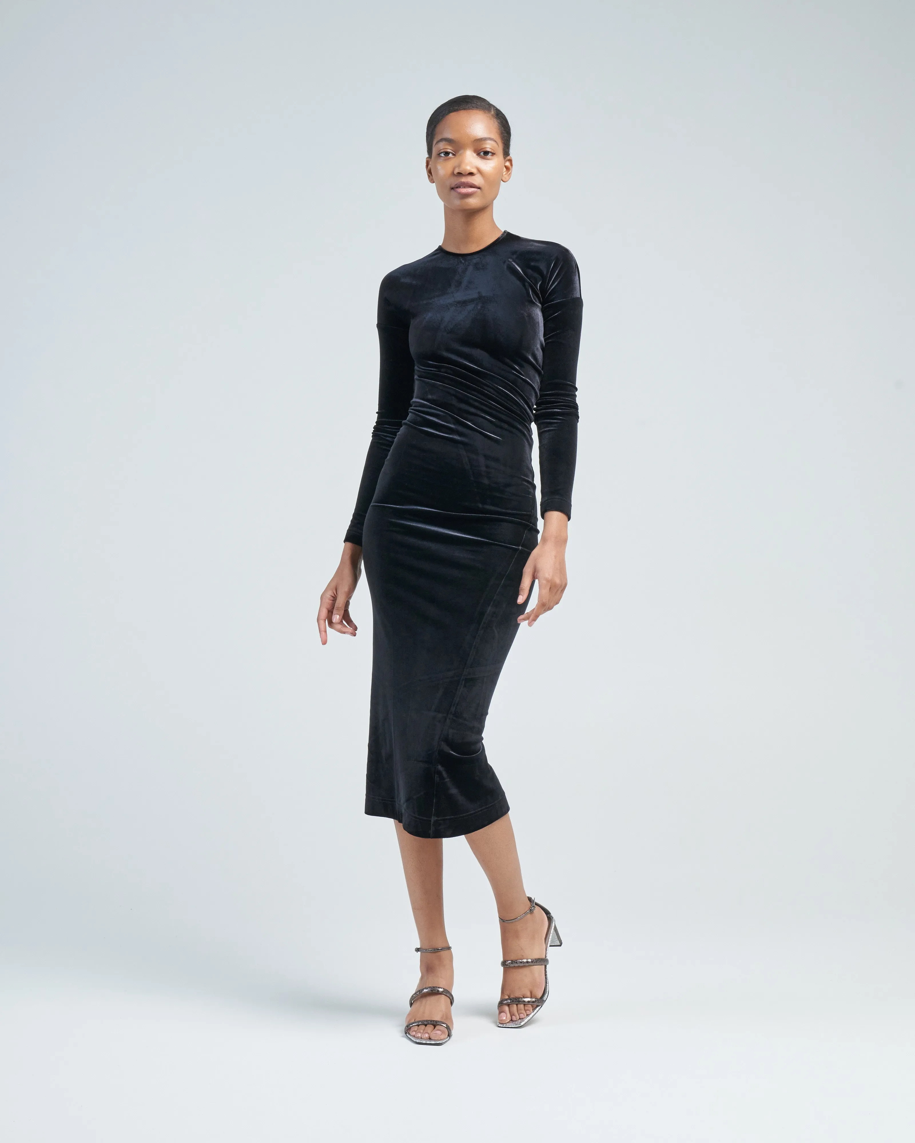 twisted velvet dress