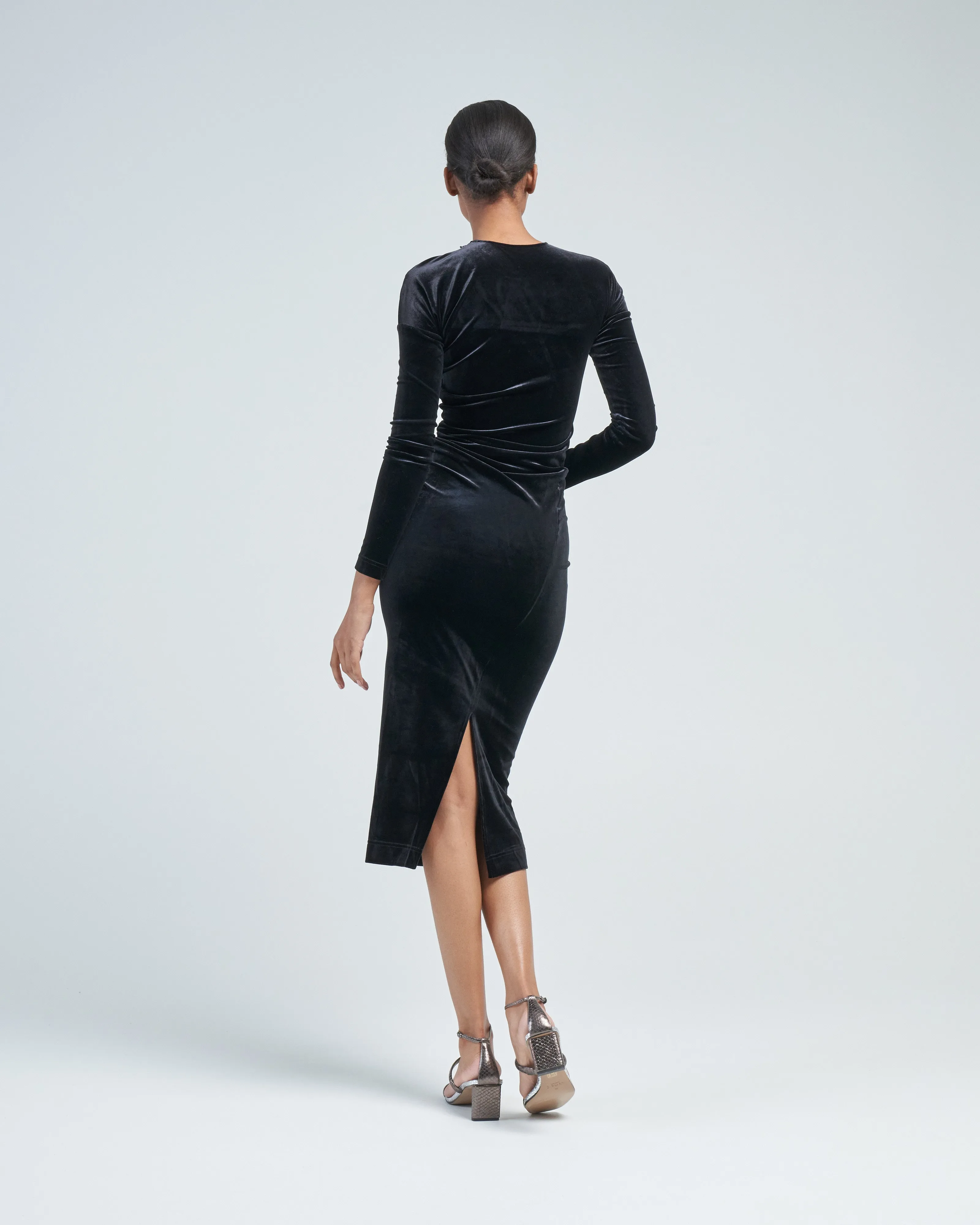 twisted velvet dress