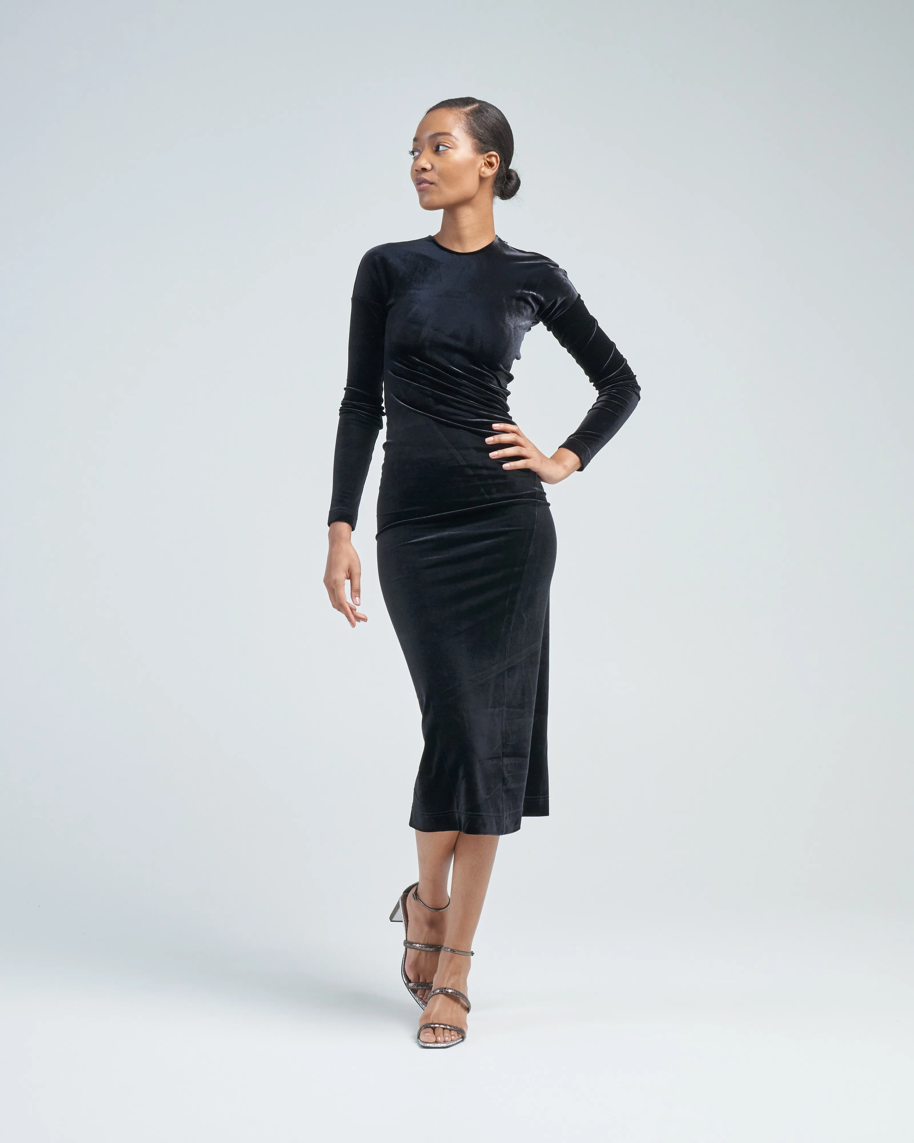twisted velvet dress