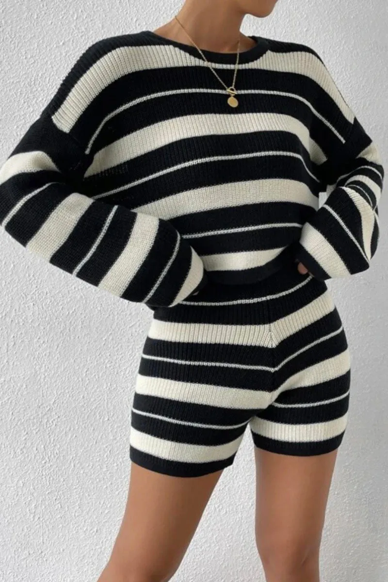UG753 Knitted Sweater Top and Shorts Set