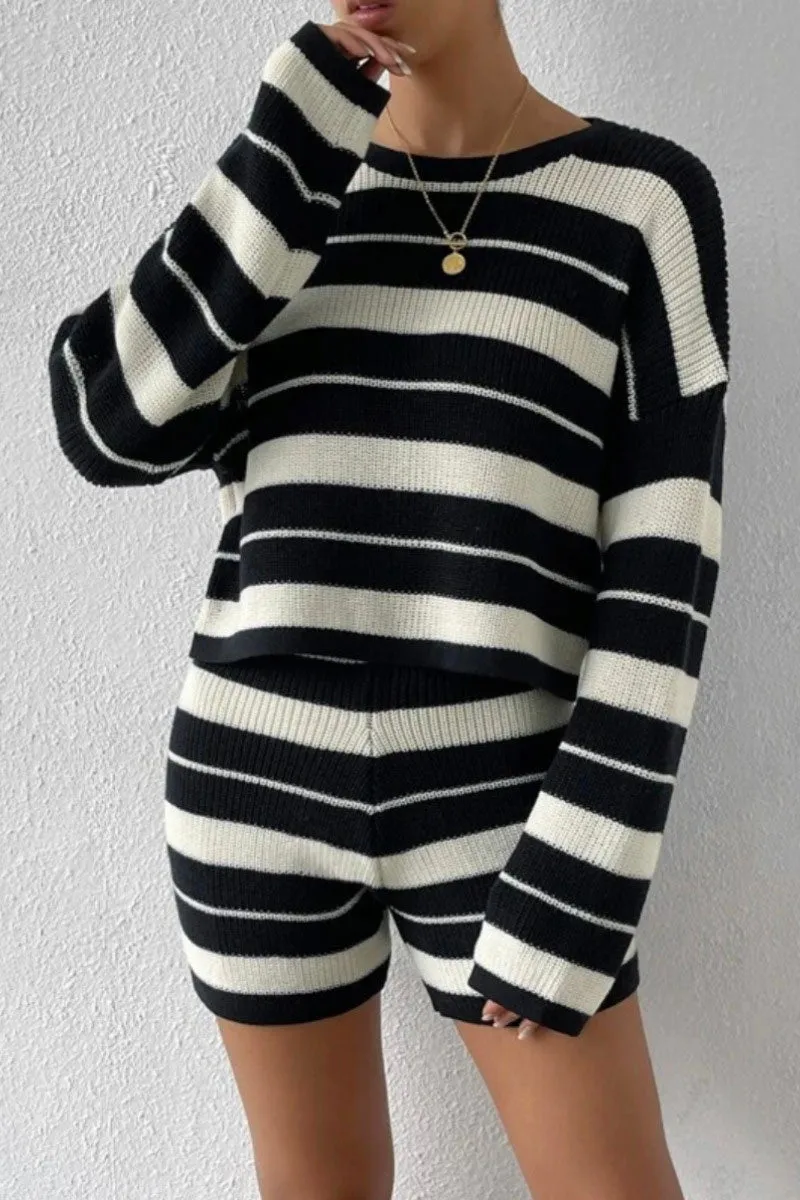 UG753 Knitted Sweater Top and Shorts Set