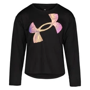 Under Armour Girl's Long Sleeve Ombre Swirl Logo - Black