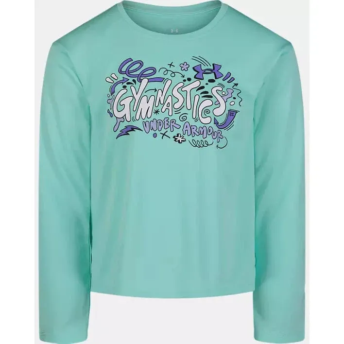 Under Armour Girl's UA Scribble Gymnast Long Sleeve - Neo Turquoise