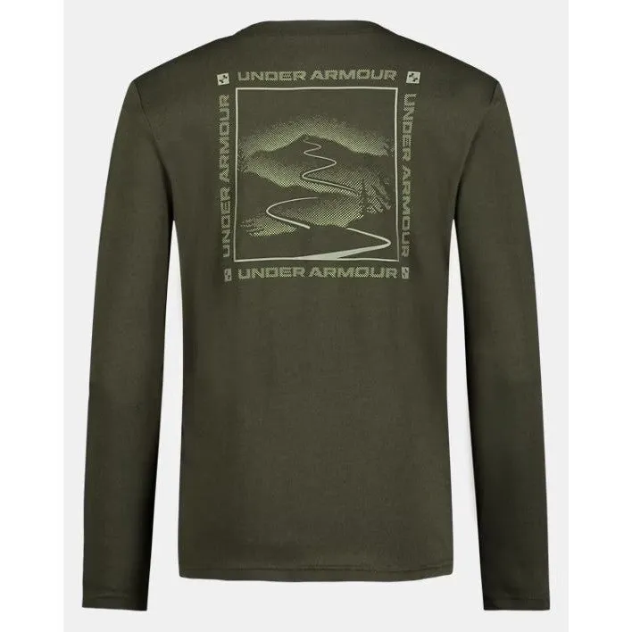 Under Armour Youth Boys' UA Fog Mountain Long Sleeve Tee - Marine OD Green