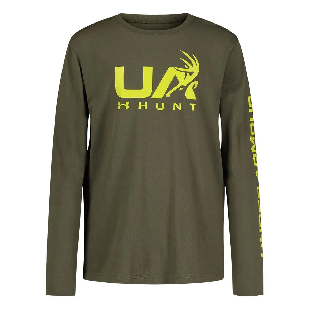 Under Armour Youth Boy's UA Hunt Logo Long Sleeve - Marine OD Green