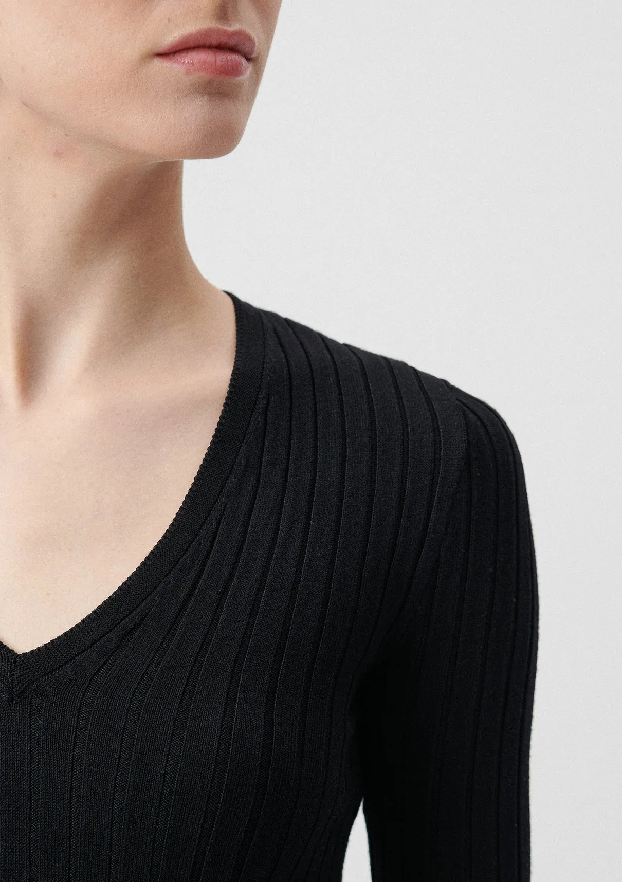 V Neck Black Sweater