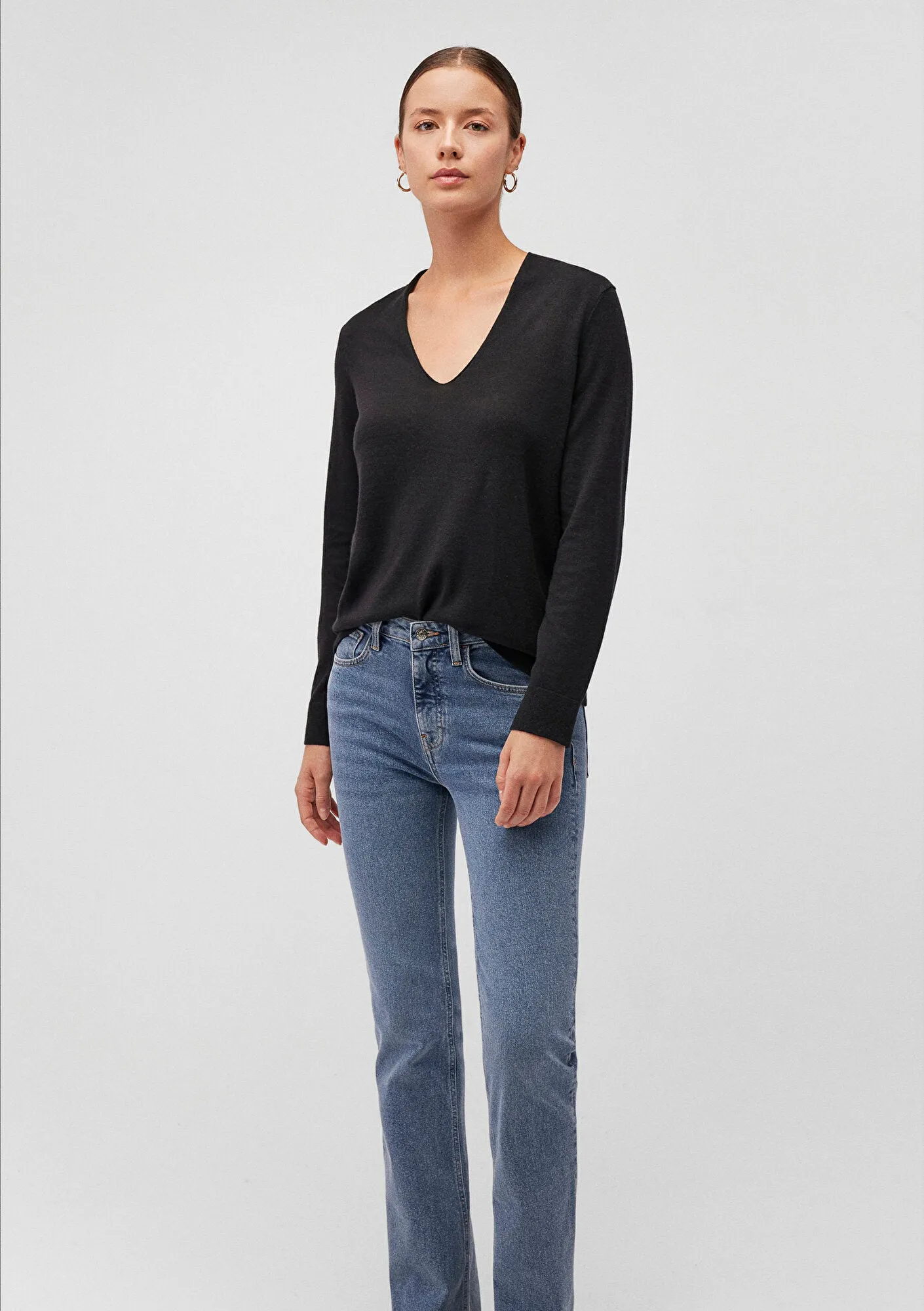 V Neck Black Sweater