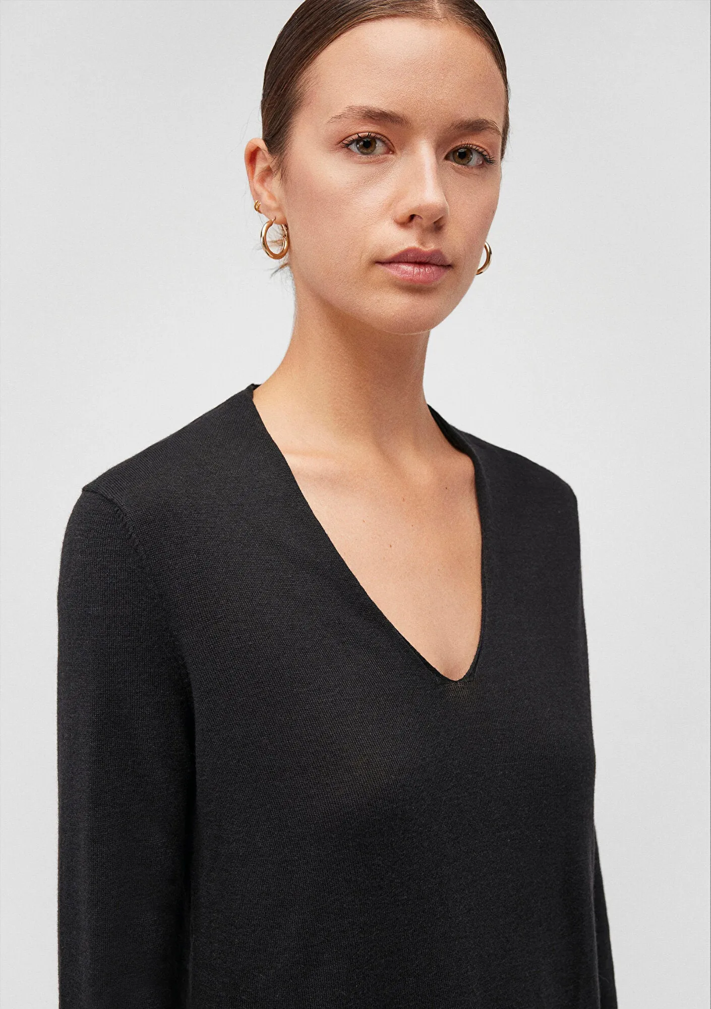 V Neck Black Sweater