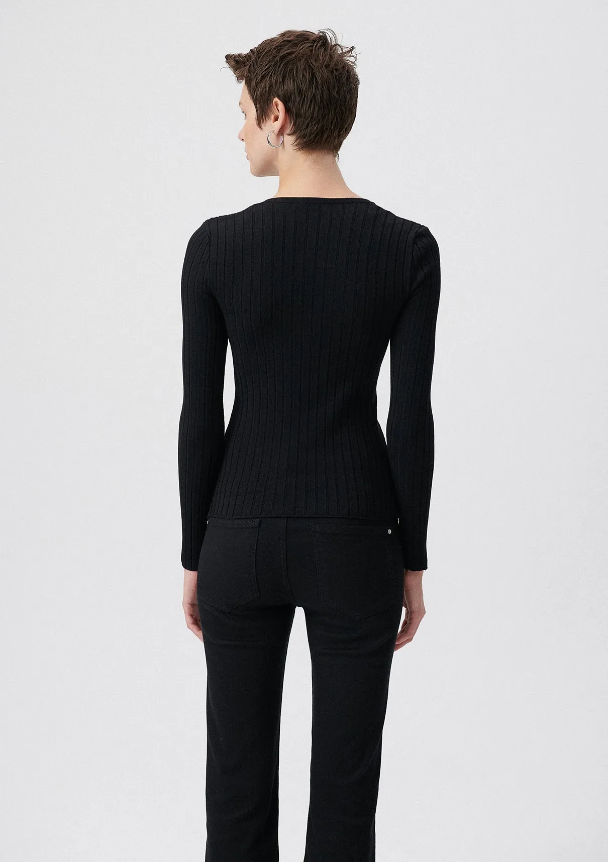 V Neck Black Sweater