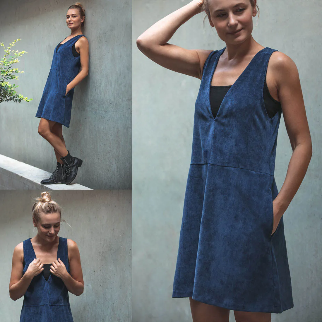 V-Neck Velvet Dress