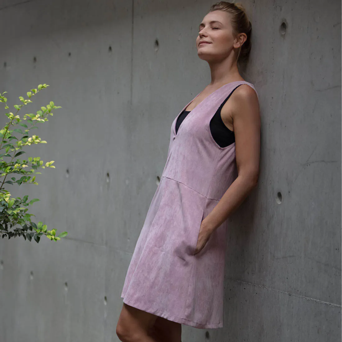V-Neck Velvet Dress