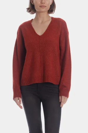 V-Neck Visible Seam Sweater
