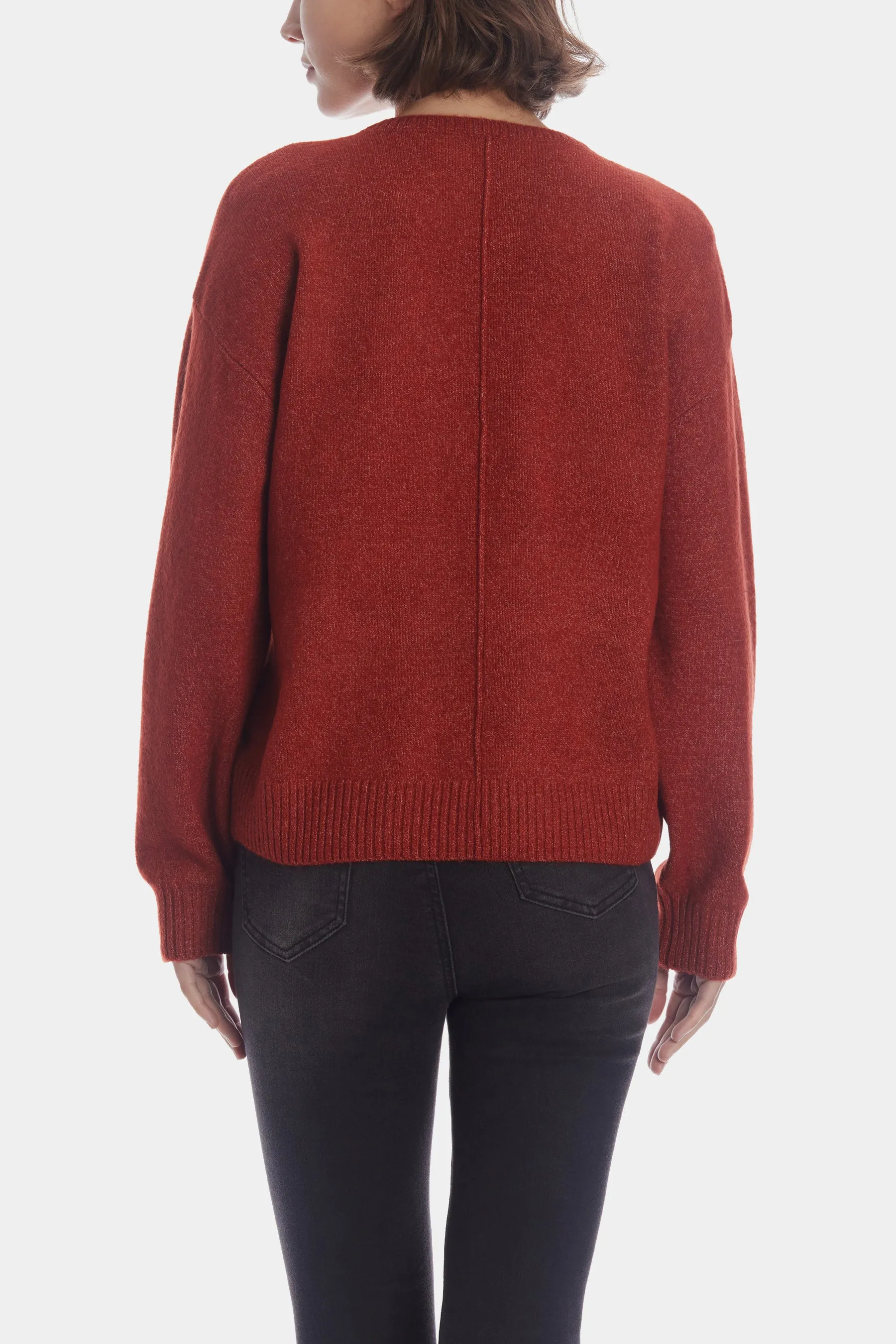 V-Neck Visible Seam Sweater