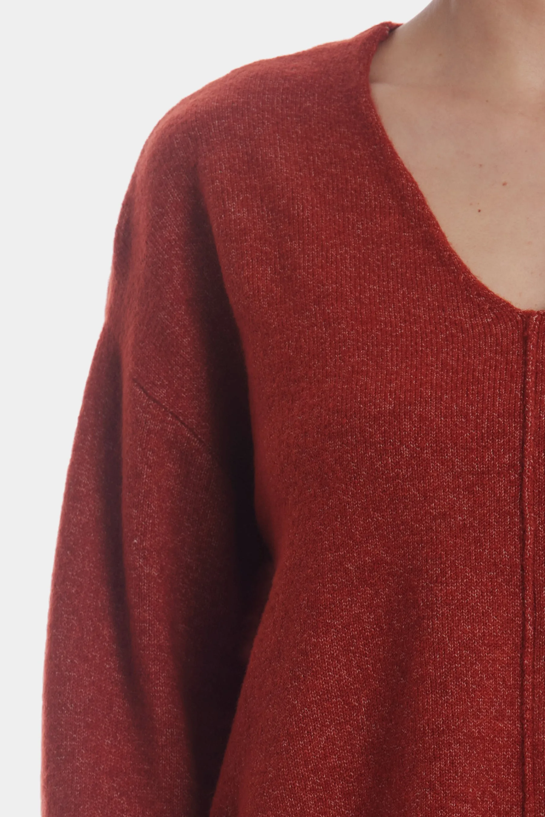 V-Neck Visible Seam Sweater
