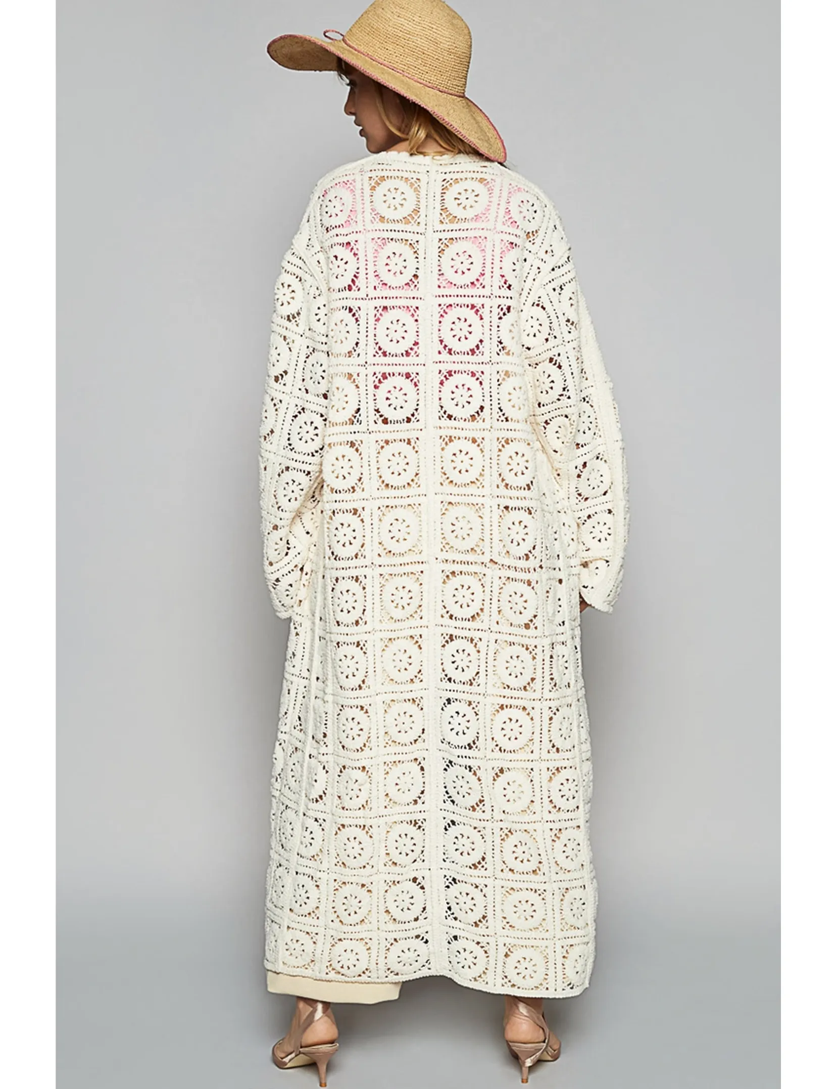 V-Neck Weave Cardigan, Cream