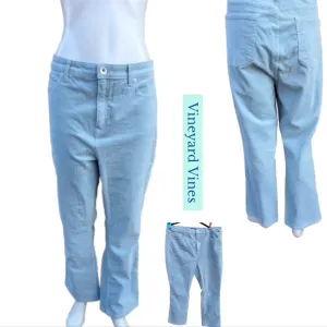 Vineyard Vines aqua Corduroy kick Flare Jeans 33