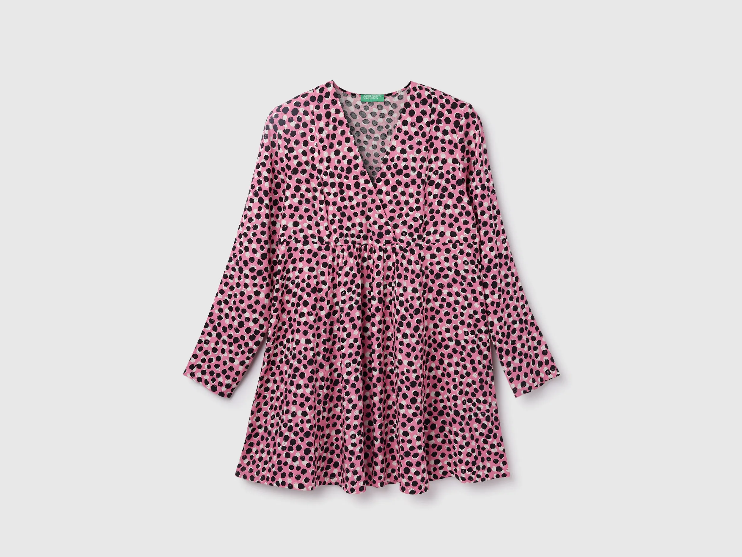 Viscose Polka Dots V-Neck Women Dresses