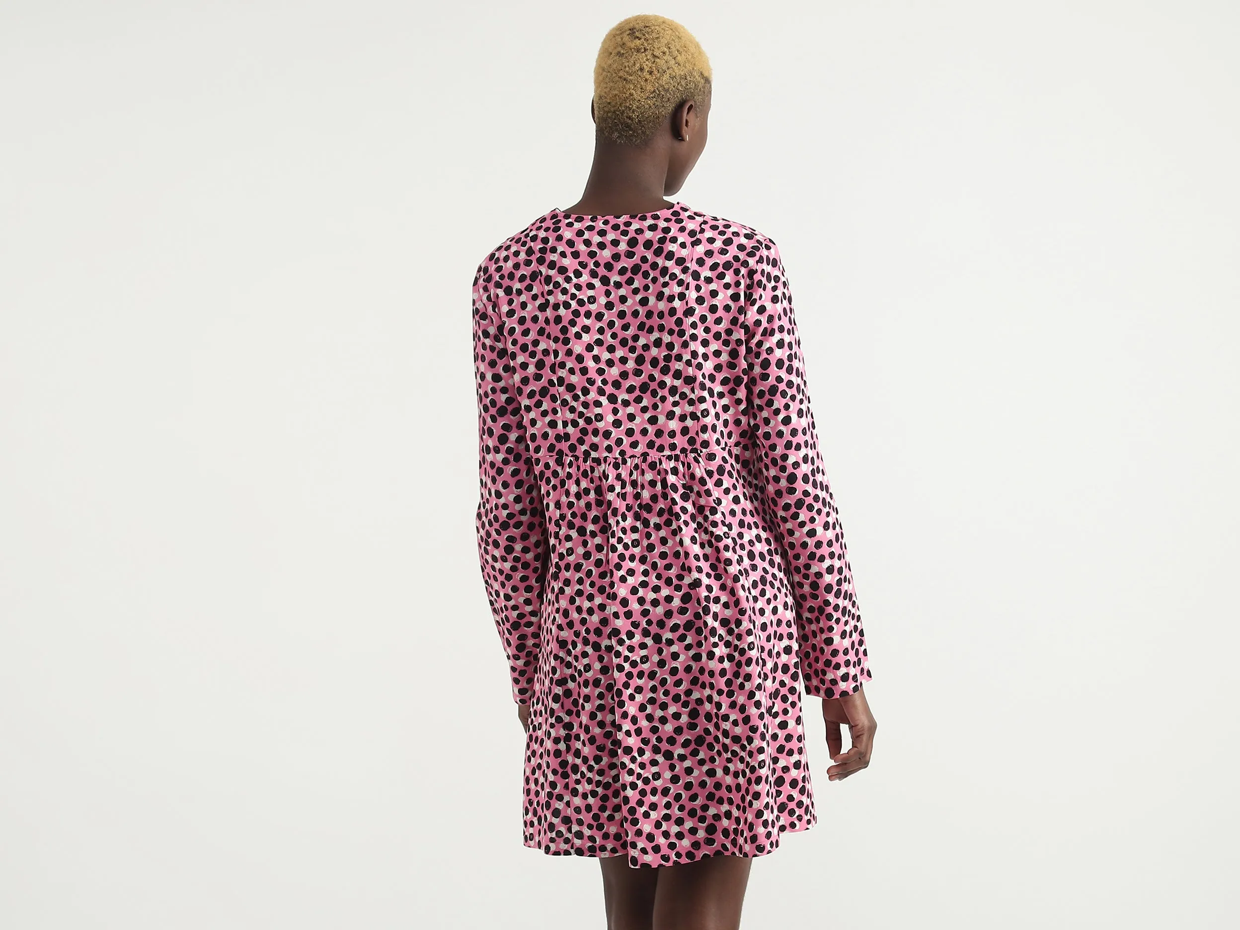 Viscose Polka Dots V-Neck Women Dresses