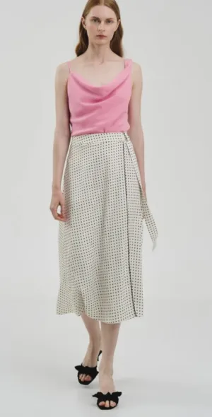 White skirt with black polka dot
