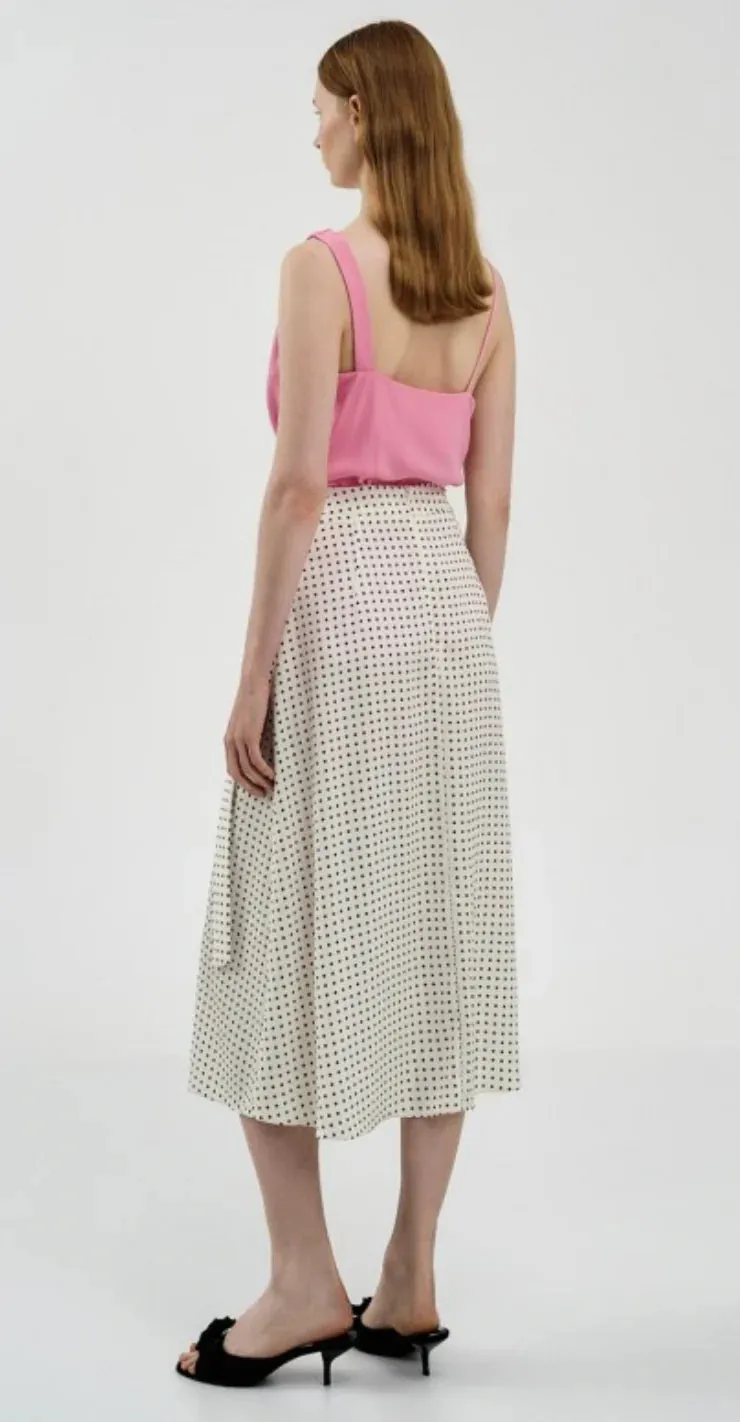 White skirt with black polka dot