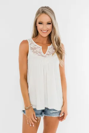 Wide Open Spaces Tank Top- Ivory