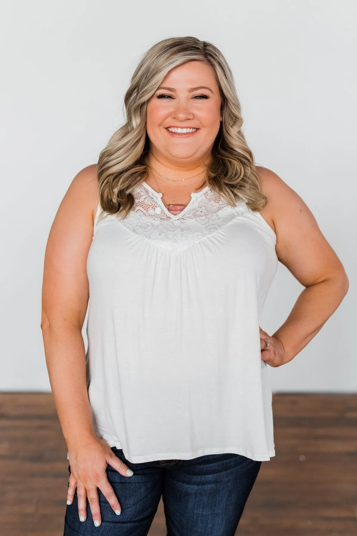 Wide Open Spaces Tank Top- Ivory