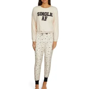 Wildfox Single AF Pajamas Cream &amp; Black Large