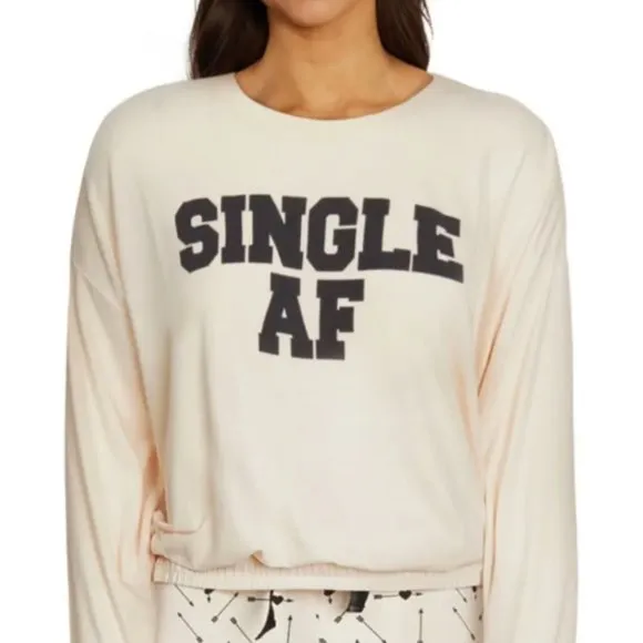 Wildfox Single AF Pajamas Cream &amp; Black Large