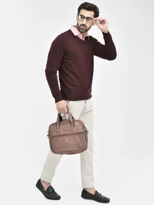 Wine V-Neck Sweaters