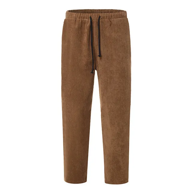 Winter Men's Corduroy Pants - Streetwear Joggers For Cold Days