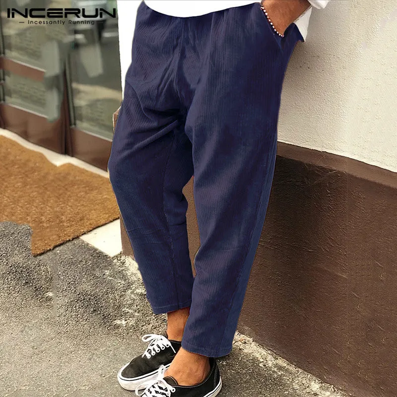 Winter Men's Corduroy Pants - Streetwear Joggers For Cold Days