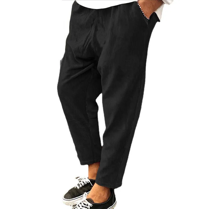 Winter Men's Corduroy Pants - Streetwear Joggers For Cold Days